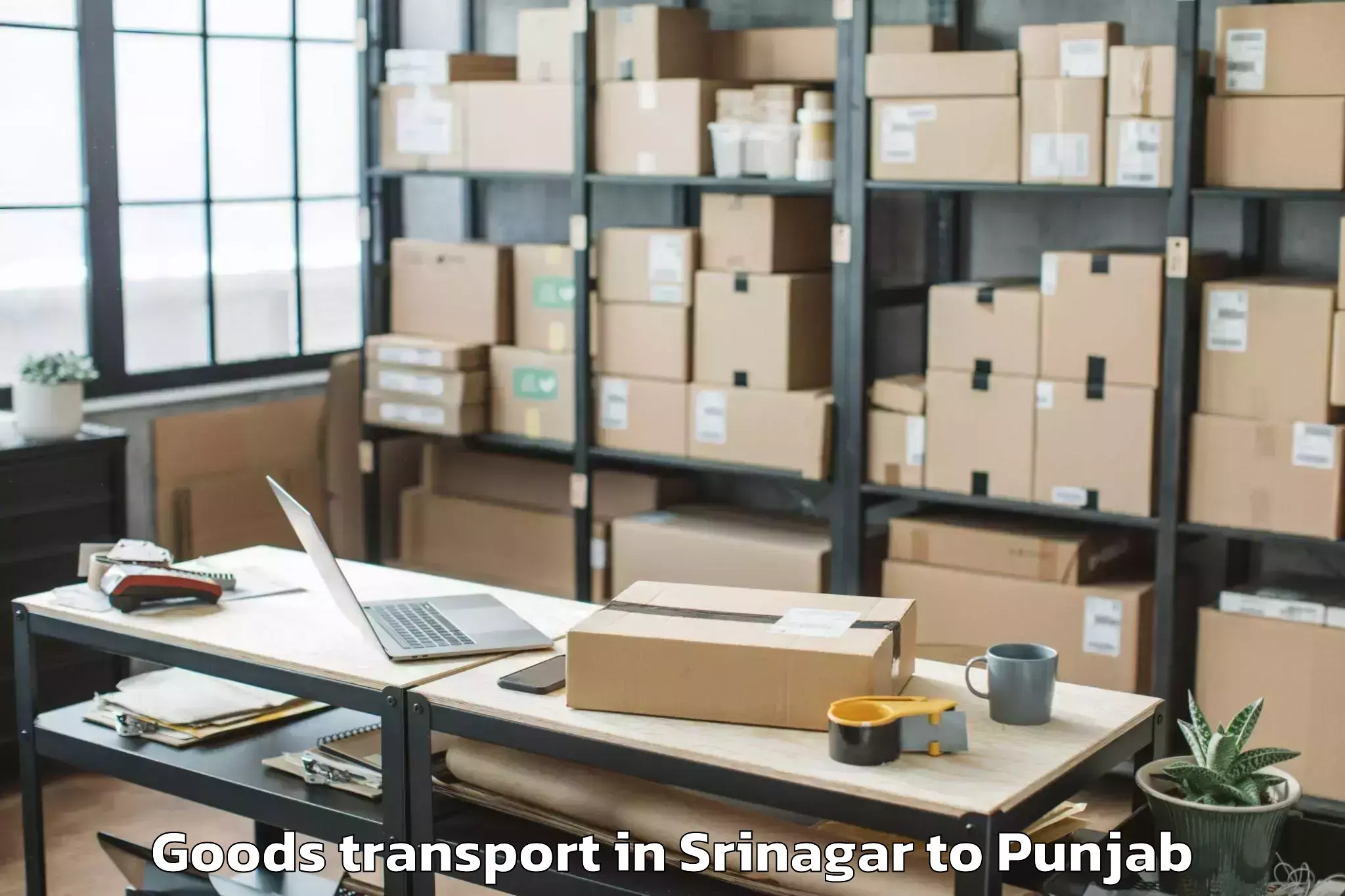 Easy Srinagar to Sas Nagar Mohali Goods Transport Booking